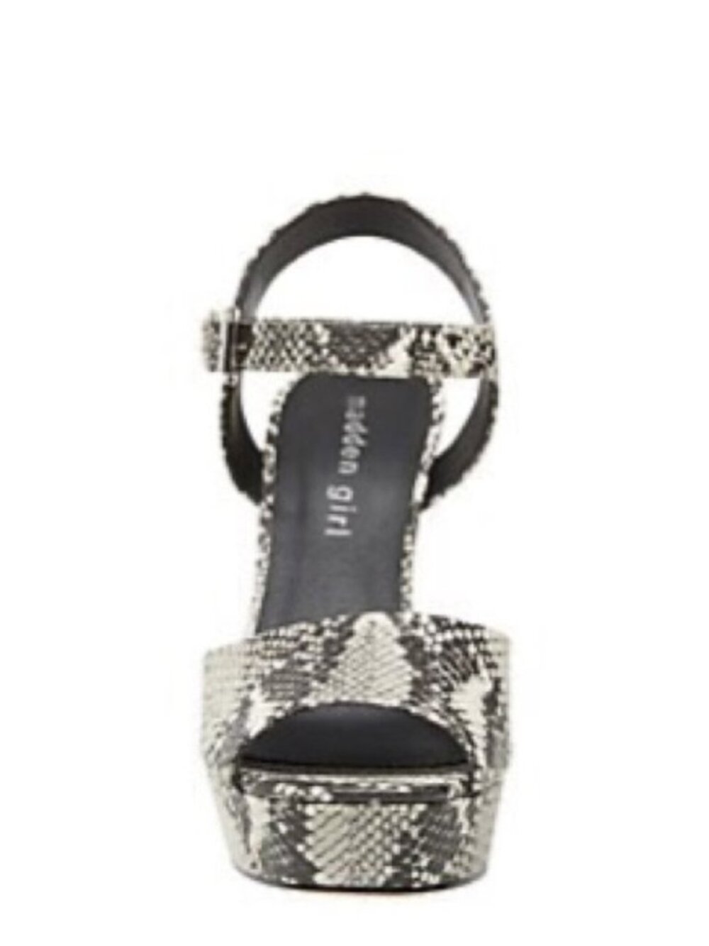 Steve Madden Bambi Gray Silver Snake Platform Heels, Size 8.5 - Picture 4 of 4